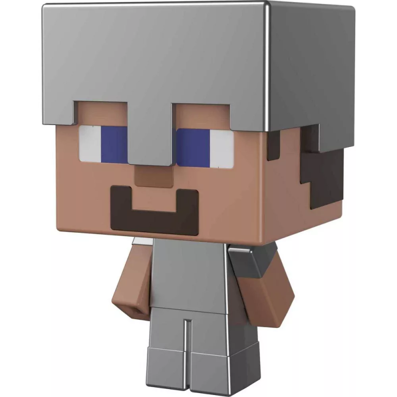 Mattel Minecraft - Mob Head Μίνι Φιγούρα, Iron Armor Steve HJF71 (HDV64/HHP58)