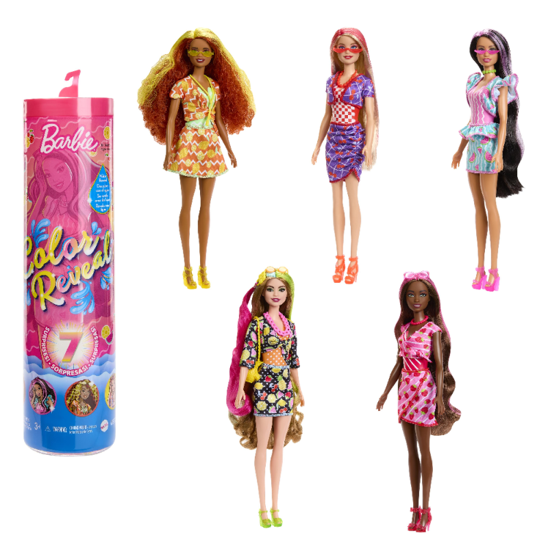Mattel Barbie - Dolls And Accessories, Color Reveal Με 7 Εκπλήξεις - Φρουτάκια HJX49 (HLF83)