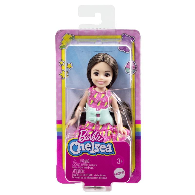 Mattel Barbie - Barbie Chelsea Small Doll With Brace For Scoliosis Spine Curvature HKD90 (DWJ33)
