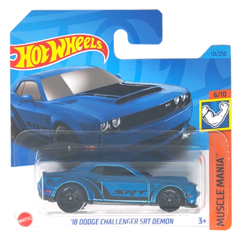 Mattel Hot Wheels - Αυτοκινητάκι Muscle Mania, ΄18 Dodge Challenger SRT Demon (6/10) HKJ54 (5785)
