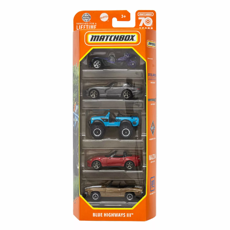 Mattel Matchbox - Αυτοκινητάκια Σετ Των 5, Blue Highways III HKY23 (C1817)