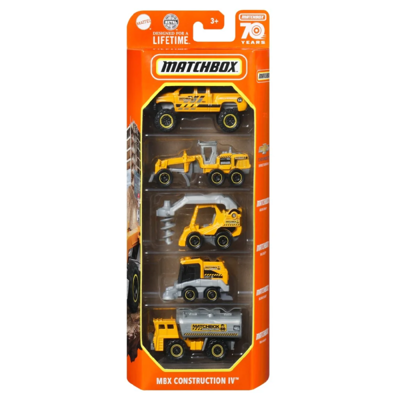 Mattel Matchbox - Αυτοκινητάκια Σετ Των 5, MBX Construction IV HKY26 (C1817)