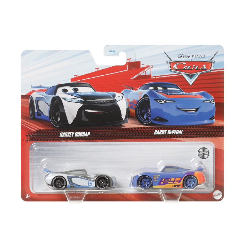 Mattel Cars - Σετ Με 2 Αυτοκινητάκια, Harvey Rodcap & Barry Depedal HLH59 (DXV99)
