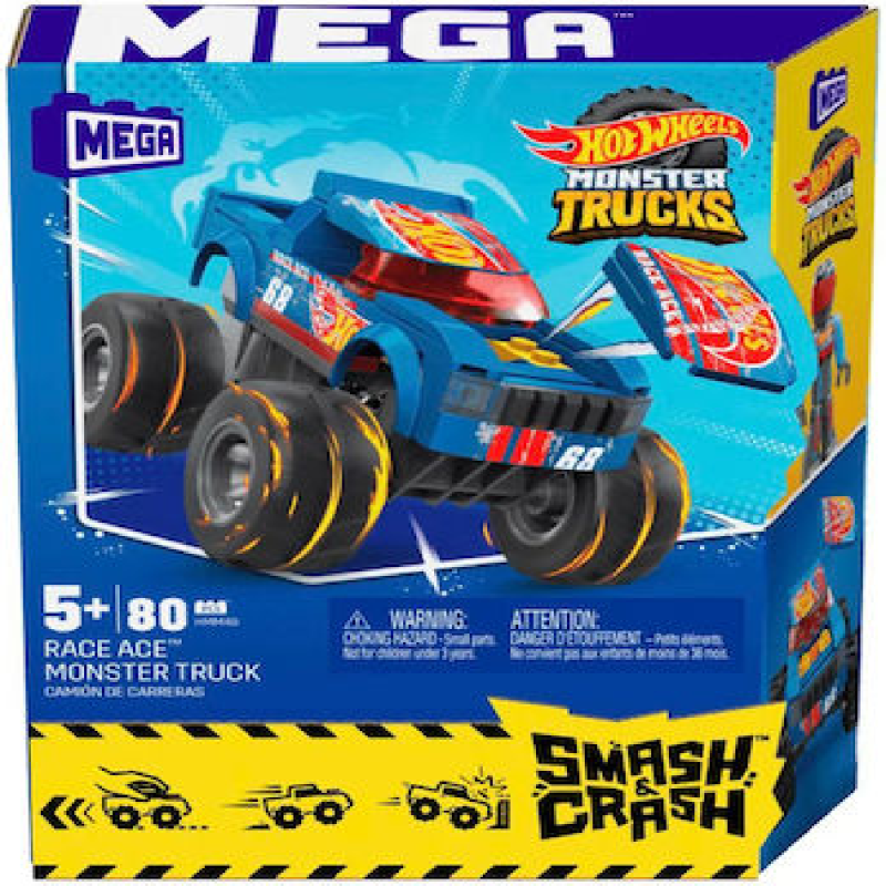Mattel Hot Wheels - Mega Blocks Monster Trucks Race Ace HMM49