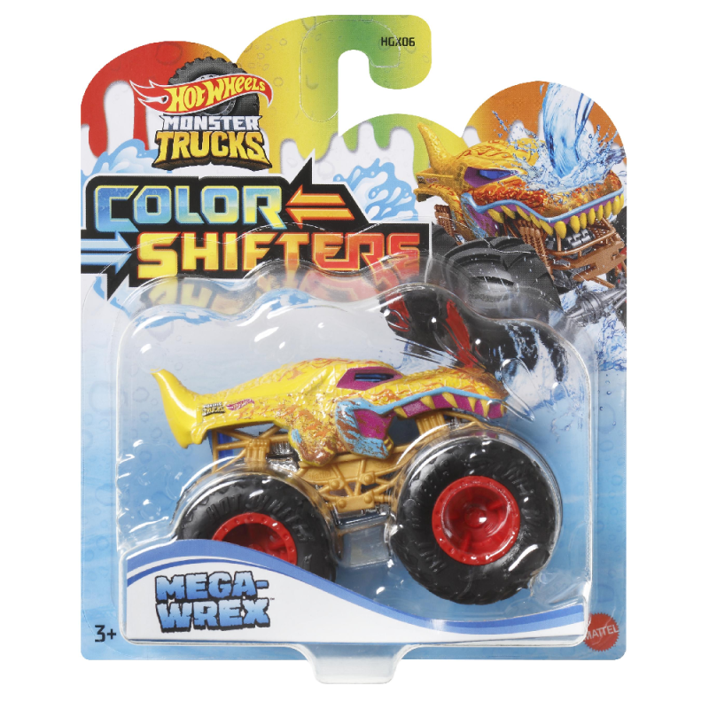 Mattel Hot Wheels - Monster Trucks, Color Shifters, Mega-Wrex HNW04 (HGX06)