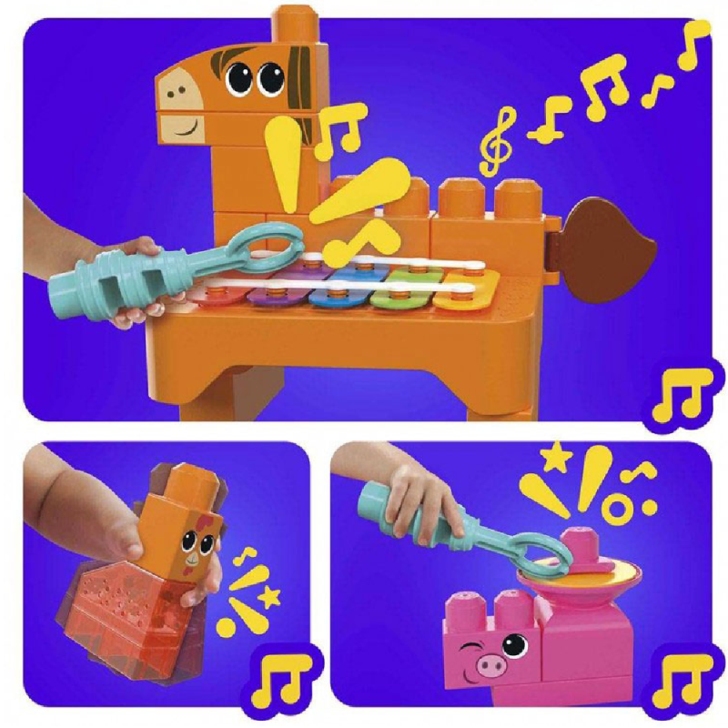 Mattel - Mega Bloks, Sensory Line , Μπάντα με Ζωάκια HPB46