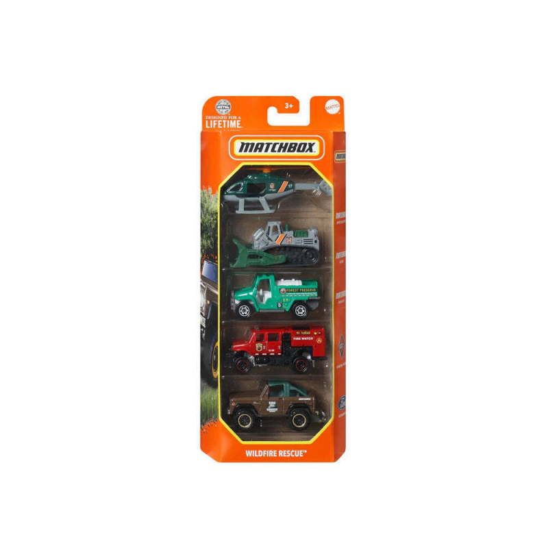 Mattel Matchbox - Αυτοκινητάκια Σετ Των 5, Wildfire Rescue HVT74 (C1817)
