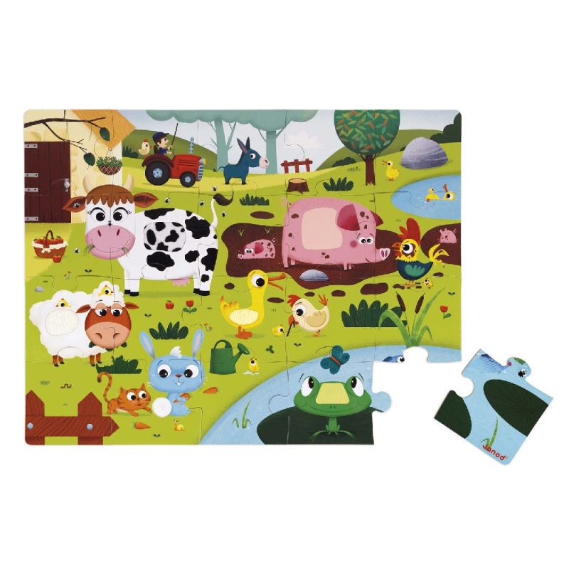 Janod - Puzzle Με Υφές Τα Ζώα Της Φάρμας 20 Pcs J02772