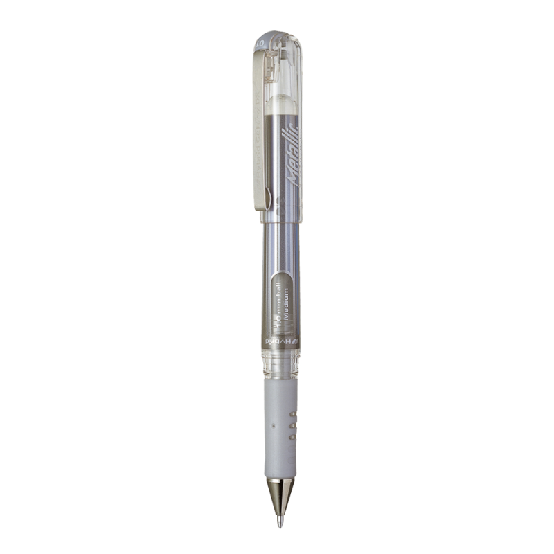 Pentel - Στυλό Hybrid Gel Grip Metallic 1.0mm, Silver K230-ZO