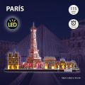 Cubic Fun - 3D Led Puzzle, Cityline Archicture Model, Paris 115 Pcs L525h