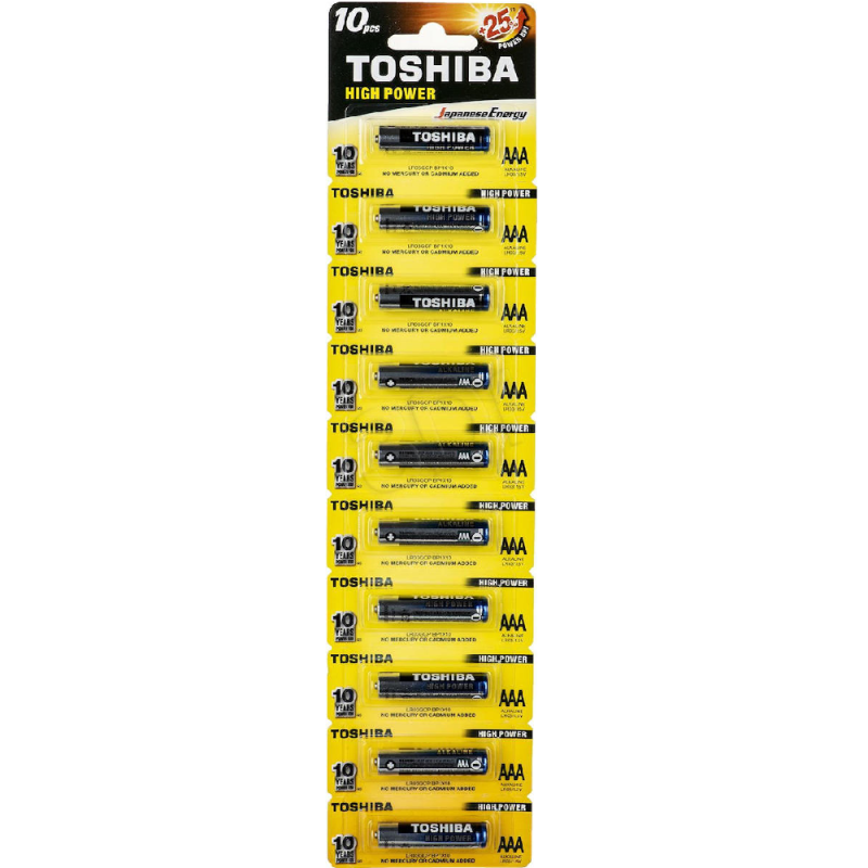 Toshiba - Αλκαλικές Μπαταρίες AAA Σετ 10 Τεμ LR03GCP BP1X10