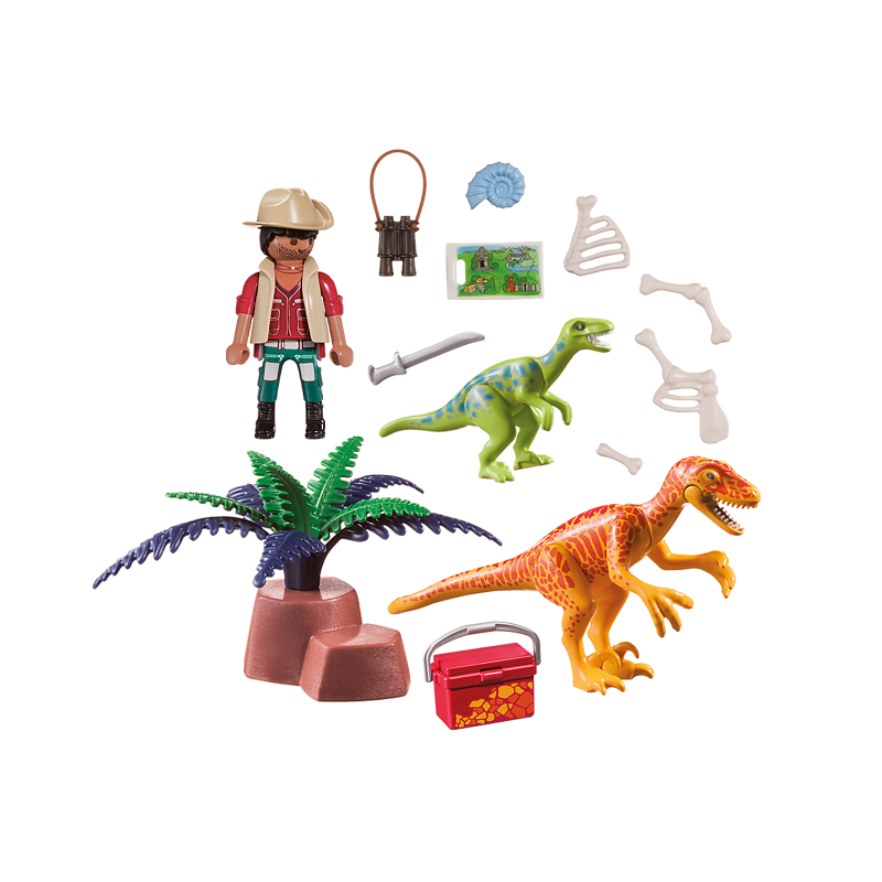 Playmobil Dino - Maxi Βαλιτσάκι, Εξερευνητής Και Δεινόσαυροι 70108