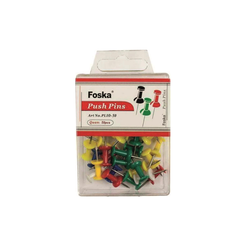 Foska - Καρφίτσες Χρωματιστές Φελοπίνακα 25mm Σε Κουτί 50 Τεμαχίων PL10
