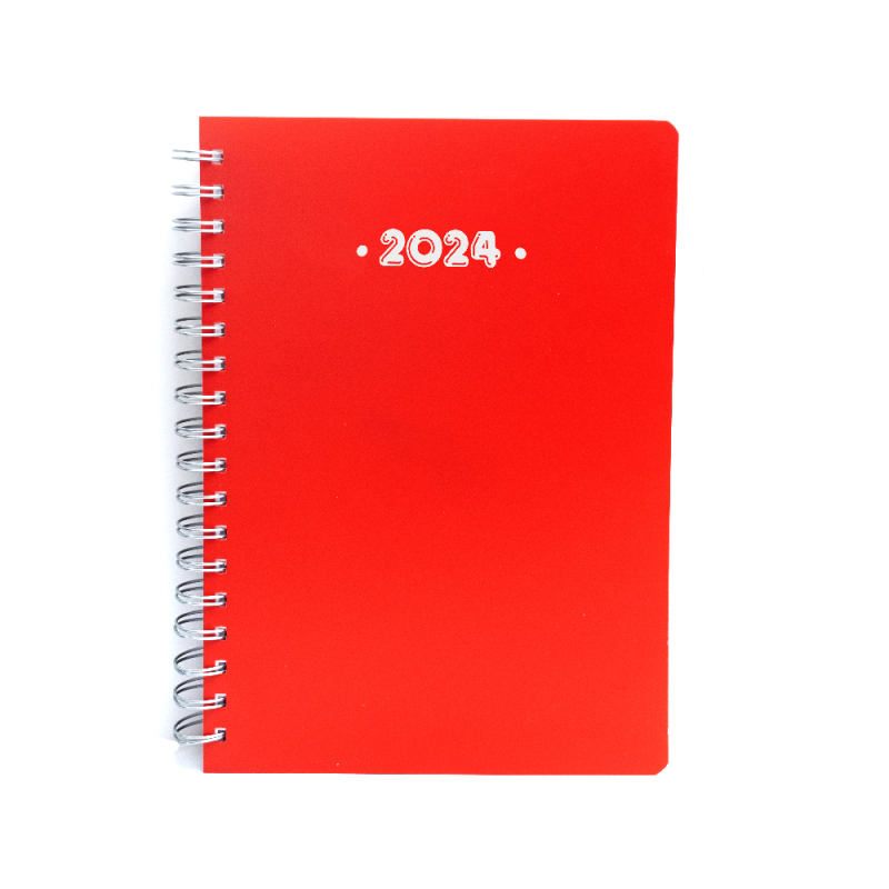 Υδρόγειος – Ημερήσιο Ημερολόγιο Σπιράλ PP 2024, Red 15×21 0350