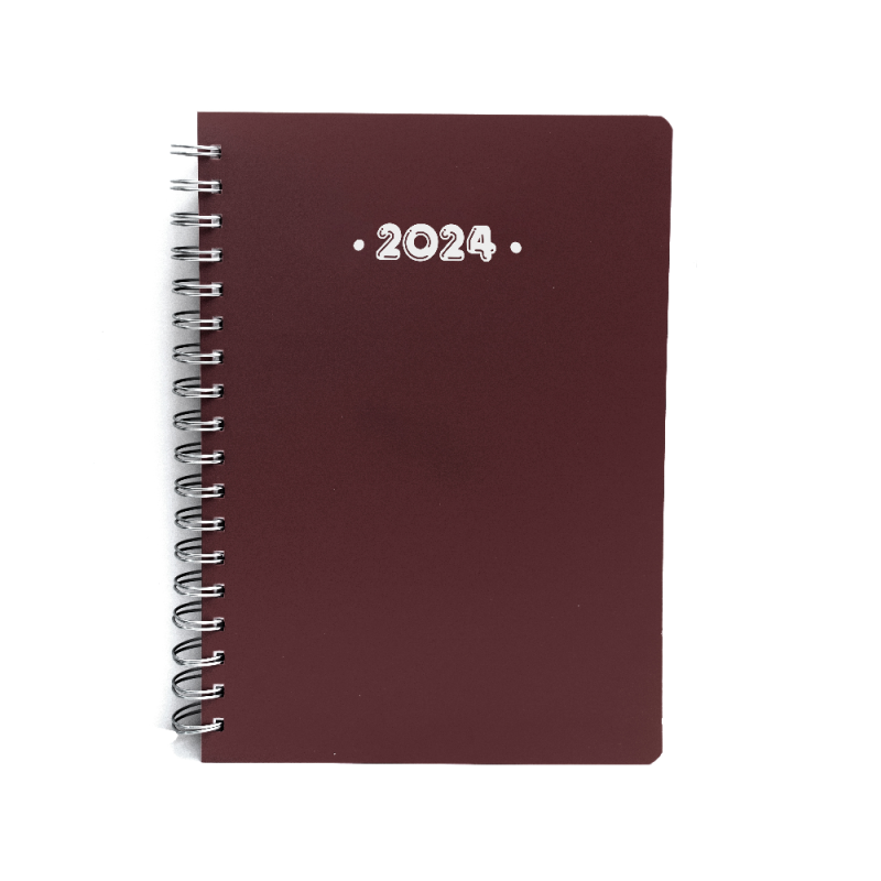 Υδρόγειος – Ημερήσιο Ημερολόγιο Σπιράλ PP 2024, Bordeaux 15×21 0350