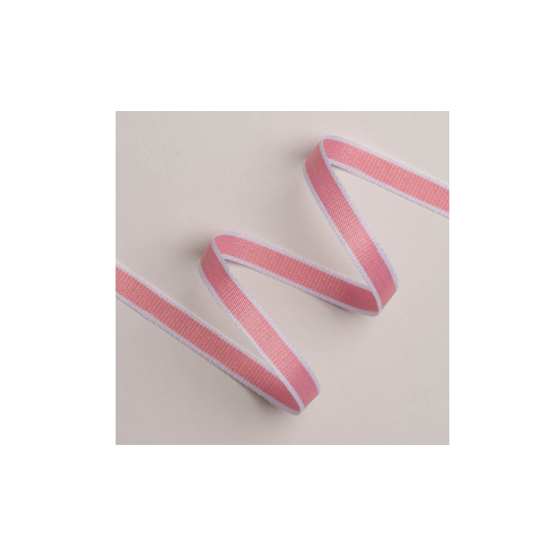 Kyriacou - Κορδέλα Ριγέ Δίχρωμη, 10mmX20M Light Pink - White RL102013-X10X20-2001XX
