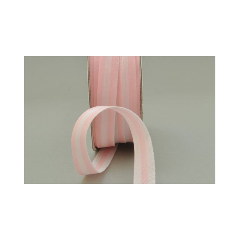 Kyriacou - Κορδέλα Ριγέ Δίχρωμη, 10mmX20M White - Light Pink RLXXXXXX-0120XX