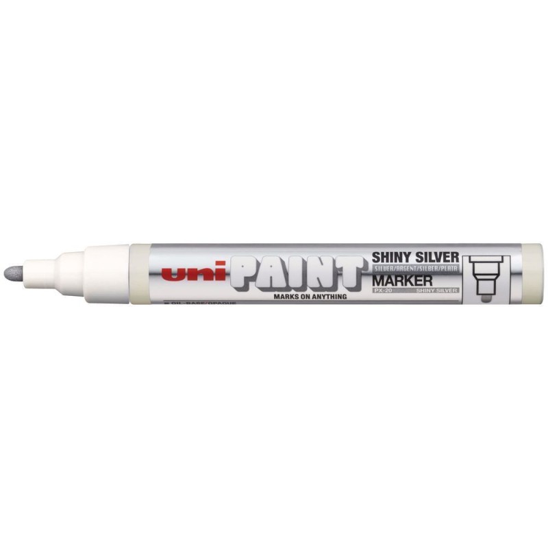 Uniball – Μαρκαδόρος Λαδιού Paint Marker PX-20 2.2-2.8 mm Shiny Ασημί 206690