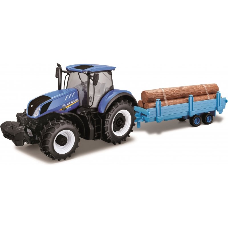 Bburago - New Holland Agriculture 1/32, Farm Tractor With Log Trailer 18-44068 (18-44060)