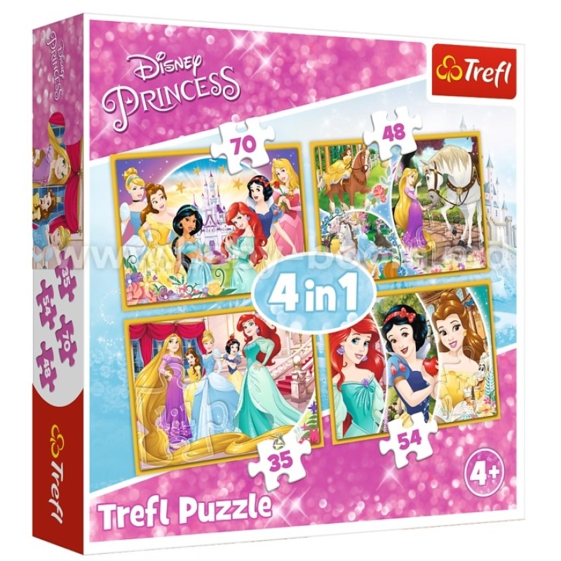 Trefl - Puzzle 4 in 1 Minnie & Friends 35/48/54/70 Pcs 34309