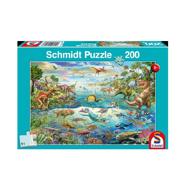 Schmidt Spiele – Puzzle Discover The Dinosaurs 200 Pcs 56253