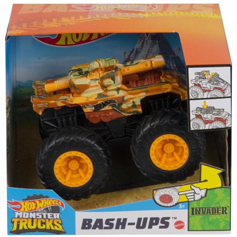 Mattel Hot Wheels – Monster Trucks, Όχημα Σύγκρουσης, Invader HBY56 (GCF94)