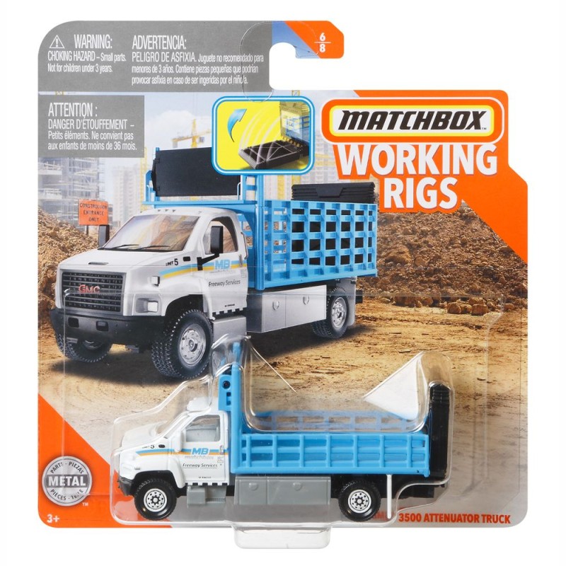 Mattel Matchbox - Φορτηγάκι GMC 3500 Attenuator Truck GPH99 (N3242)