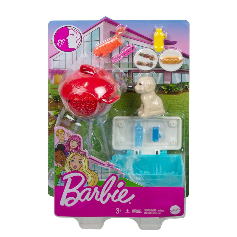 Mattel Barbie - Έπιπλα Σετ Barbeque & Σκυλάκι GRG76 (GRG75)