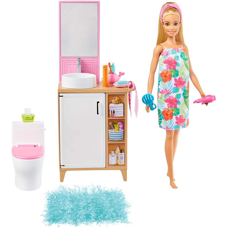 Mattel Barbie - Δωμάτιο Με Κούκλα Μπάνιο GRG87 (GTD87)