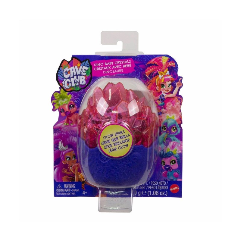 Mattel Cave Club - Dino Baby Crystals Glow Series, Surprise Pet With Accessories GVR69B (GVR69)