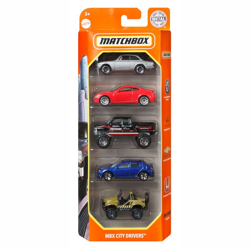 Mattel Matchbox - Αυτοκινητάκια Σετ των 5, MBX City Drivers GVY42 (C1817)