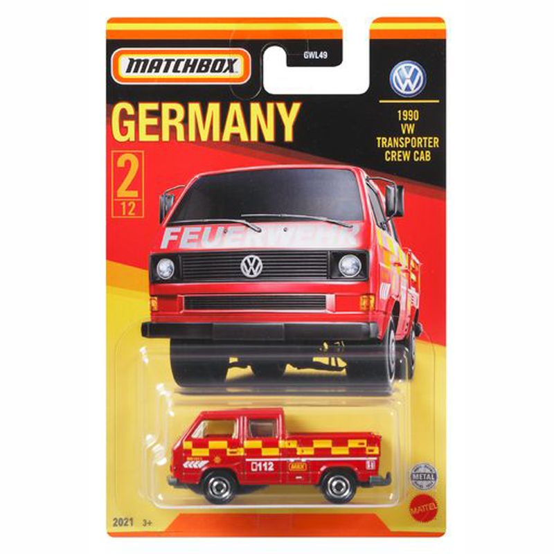 Mattel Matchbox - Αυτοκινητάκι Γερμανικό Μοντέλο 1990 VW Transporter Crew Cab GWL55 (GWL49)