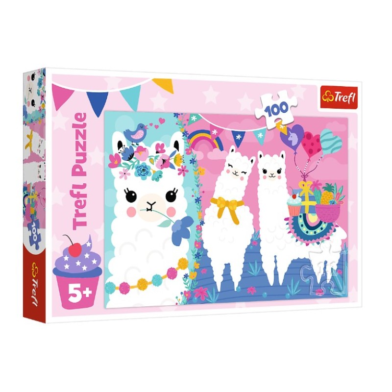 Trefl - Puzzle Παιδικά - 100 Pcs - Happy Llamas 16363