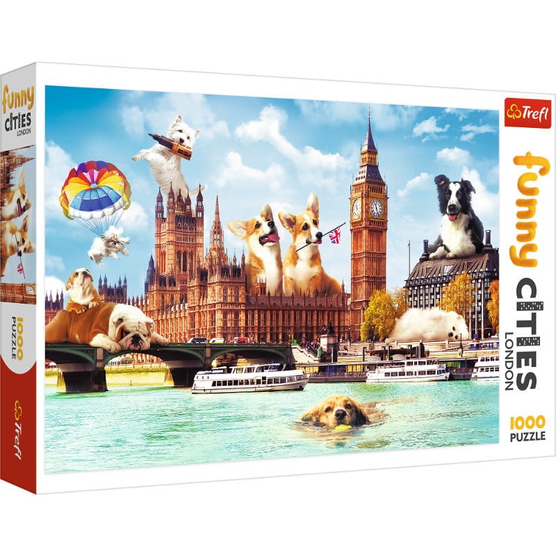 Trefl - Puzzle Funny Cities, Dogs In London 1000 Pcs 10596