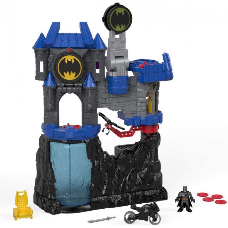 Fisher Price Imaginext - Wayne Manor Batcave With Batman Motorcycle Lights And Dart Launcher FMX63