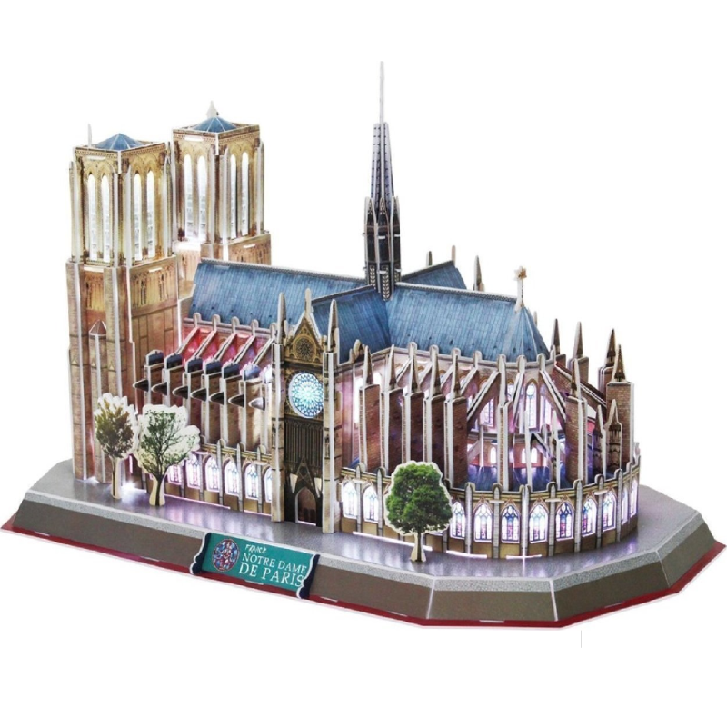 Cubic Fun - 3D Led Puzzle Architecture Model-Led Lighting, Notre Dame De Paris 84 Pcs L173h