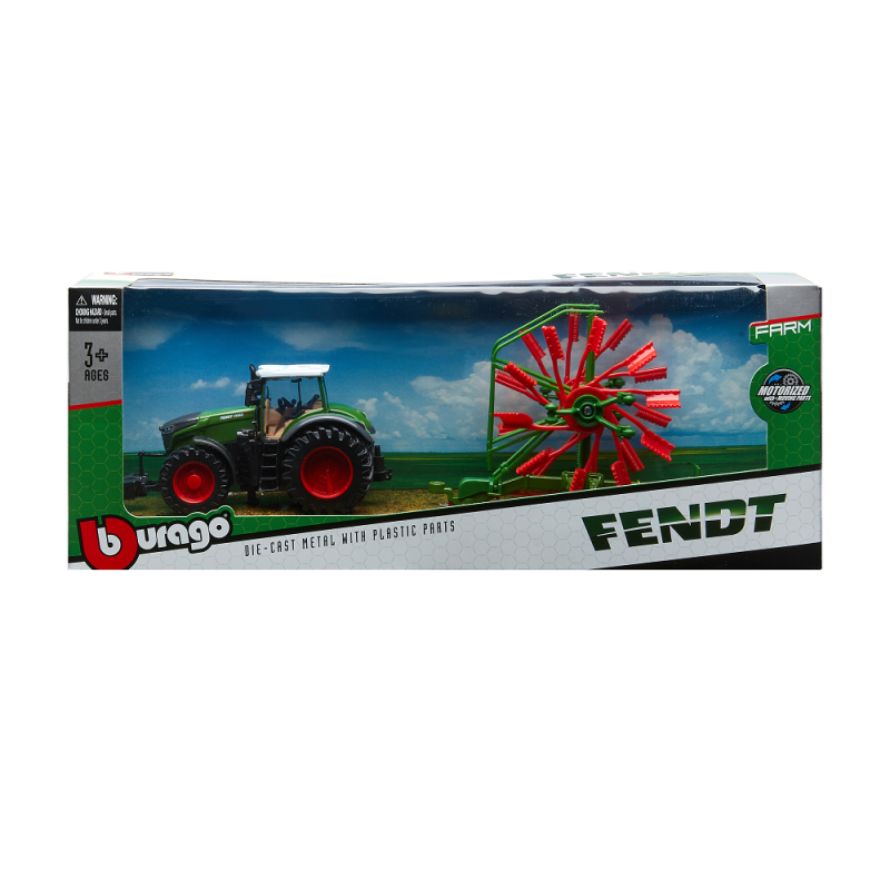 Bburago Fendt - 1050 Vario Tractor With Whirl Rake 18-31665 (18-31750)