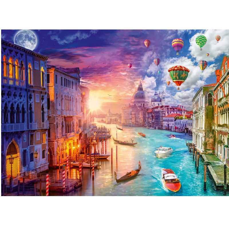 Schmidt Spiele – Puzzle Venice, Day And Night  1000 Pcs 59906