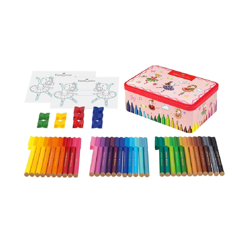 Faber Castell - Μεταλλική Κασετίνα Ballerina Box, 33 Μαρκαδόροι Connector 155534