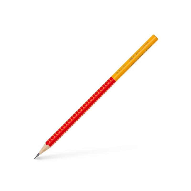 Faber Castell - Grip, Δίχρωμο Μολύβι Β, Κόκκινο/Πορτοκαλί 517022