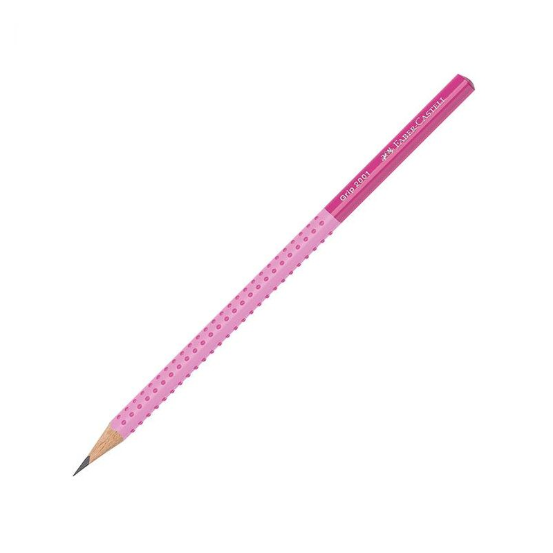 Faber Castell - Grip, Δίχρωμο Μολύβι Β, Ανοιχτό Ροζ/Ροζ 517028