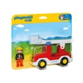 Playmobil 1.2.3 - Πυροσβέστης Με Κλιμακοφόρο Όχημα 6967