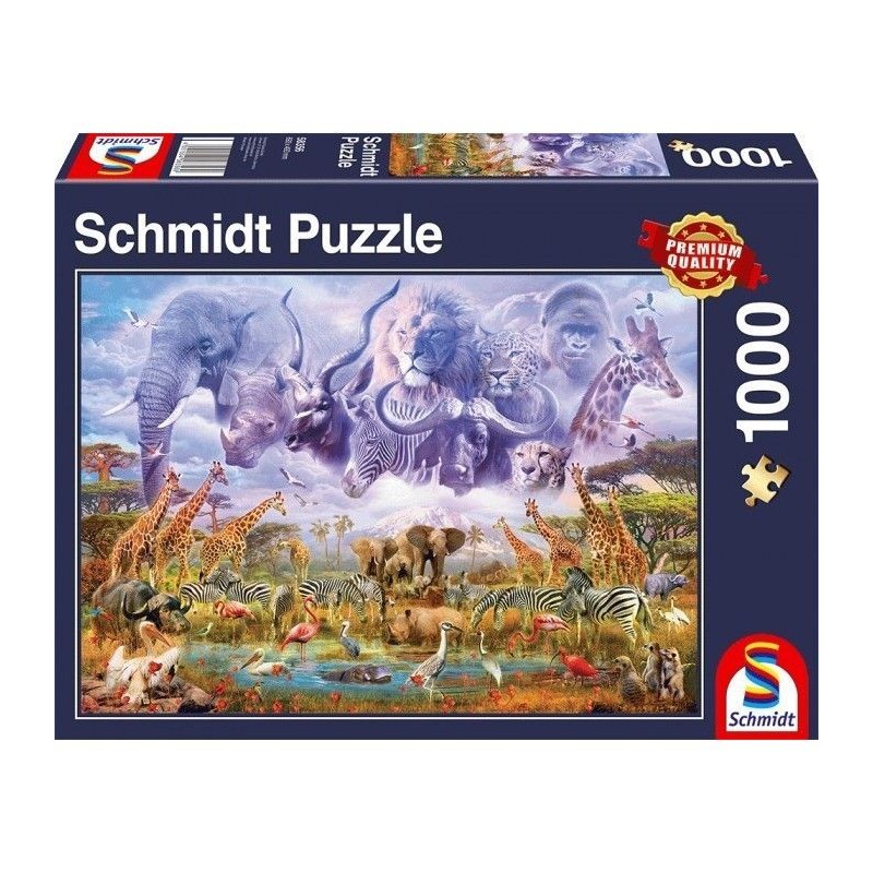 Schmidt Spiele – Puzzle Animals At The Waterhole 1000 Pcs 58356