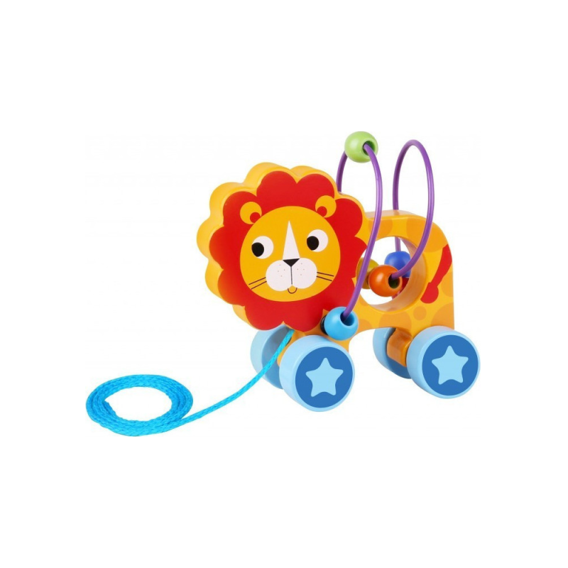 Tooky Toy - Συρόμενο Λιοντάρι Με Χάντρες TKE010