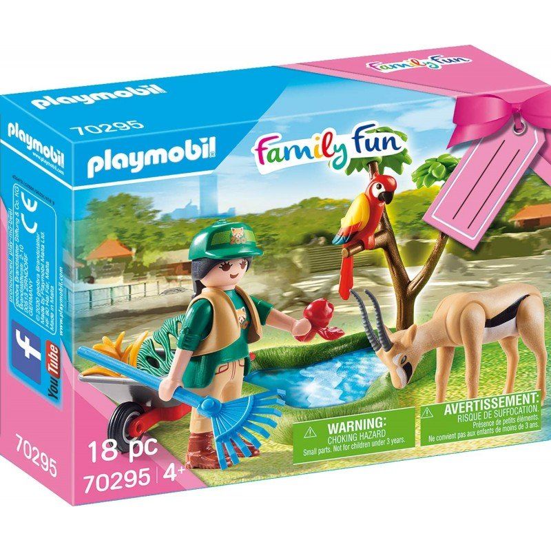 Playmobil Family Fun - Gift Set Φροντιστής Ζωολογικού Κήπου Με Ζωάκια 70295