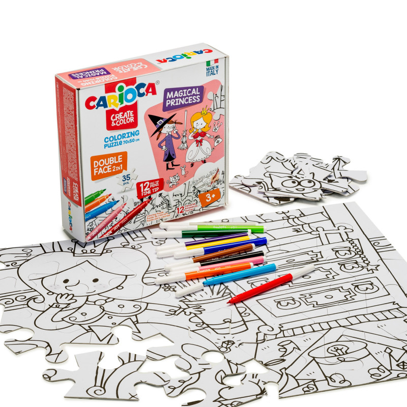 Carioca - Create & Colour Puzzle Διπλής Όψης 35 τμχ Magical Princess 42941