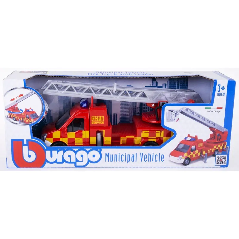 Bburago - Municipal Vehicle, Fire Truck With Ladder 18-32267