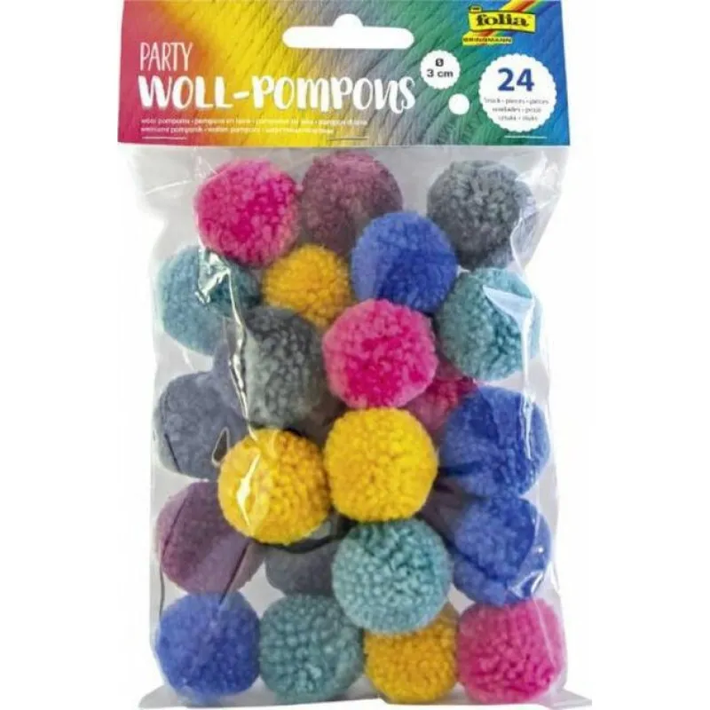 Folia - Πομ-Πομς Χειροτεχνίας, Woll 24 Τεμ 3 εκ 50241