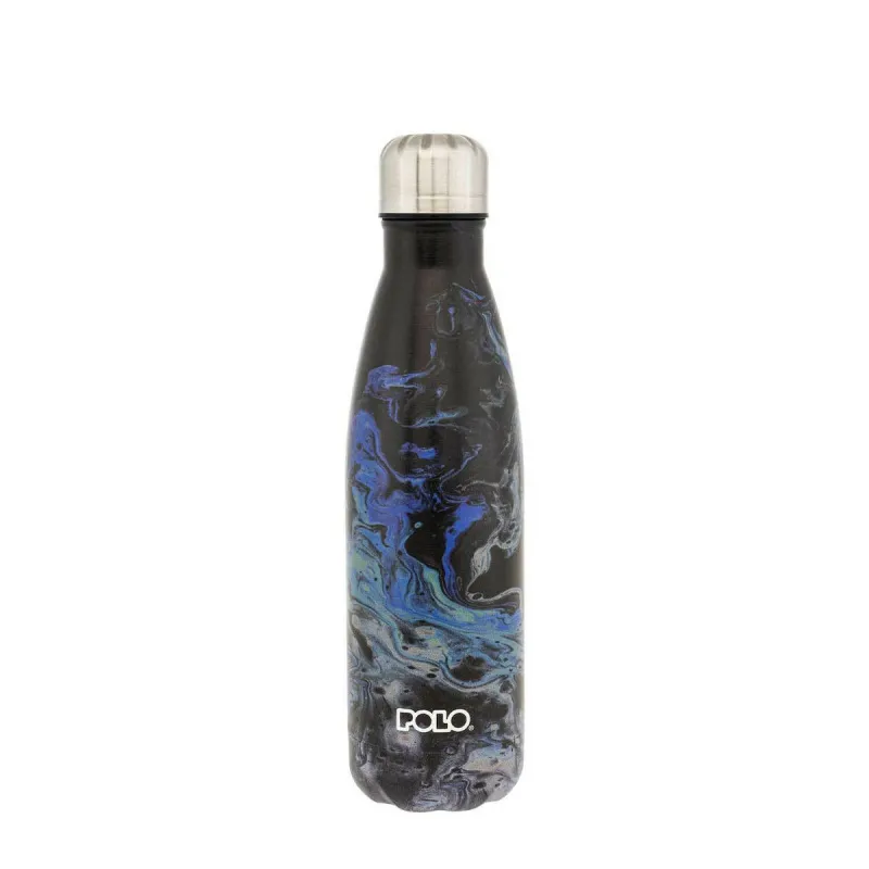 Polo - Παγούρι Ανοξείδωτο Θερμός , Shapes Μαυρό-Μπλε 500ml 9-49-004-8342
