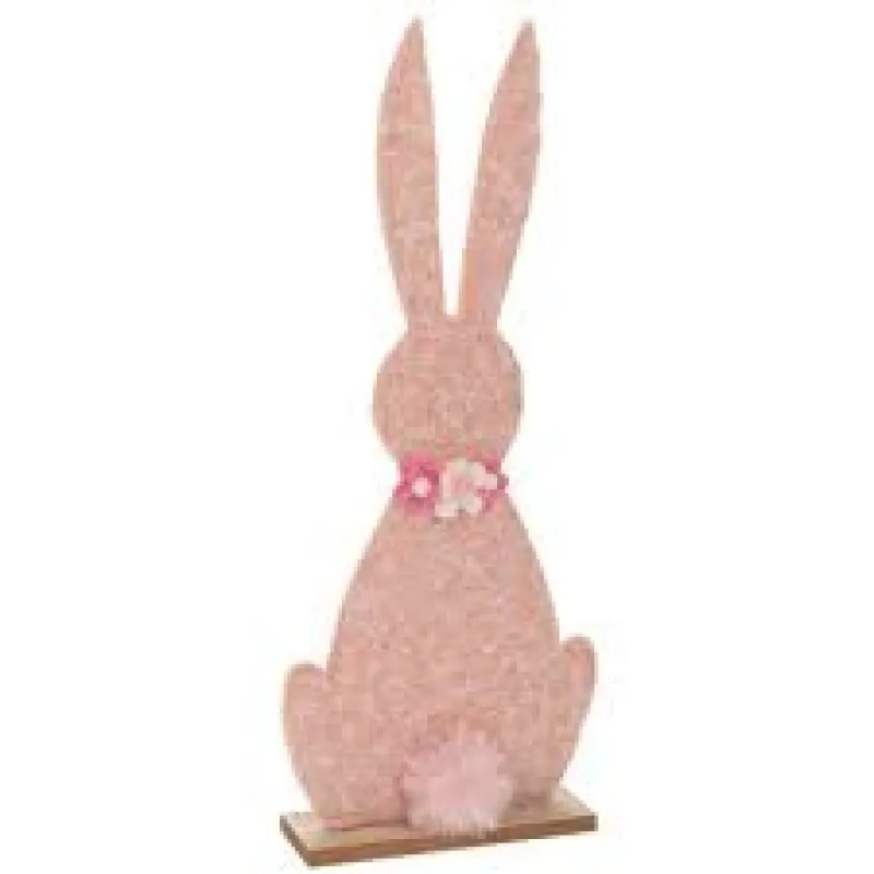 Iliadis – Τσόχινο Λαγουδάκι Με Ξύλινη Βάση 17x5x40εκ, Ροζ 92763